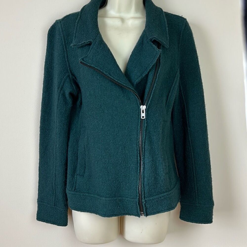TAHARI Forest Green Wool Blend Sweater Jacket Size Small